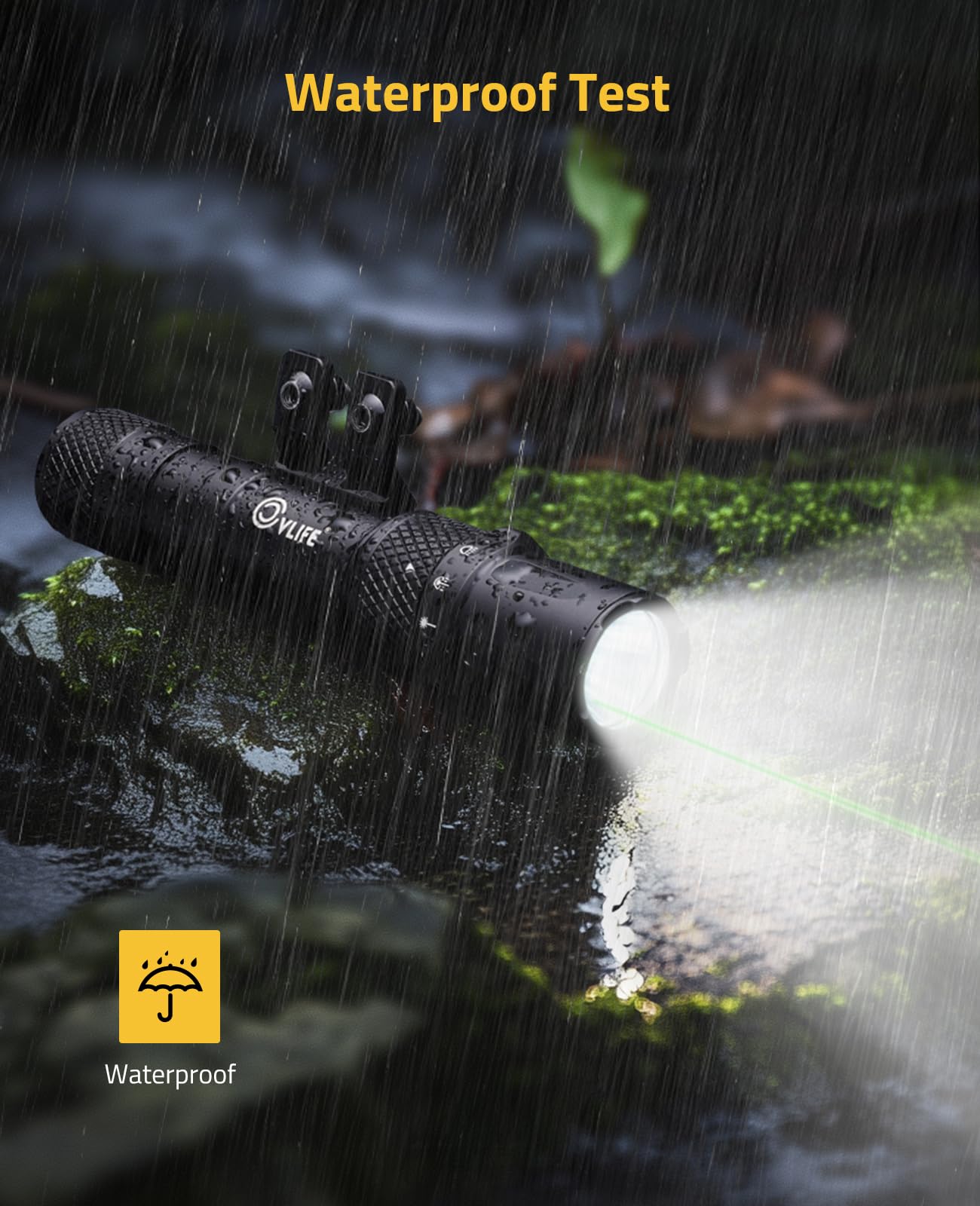 Flashlight Airsoft Tactical 1680 Lumens Laser Light Combo for Rifle Compatible with M-Rail Rechargeable Remote Pressure Switch