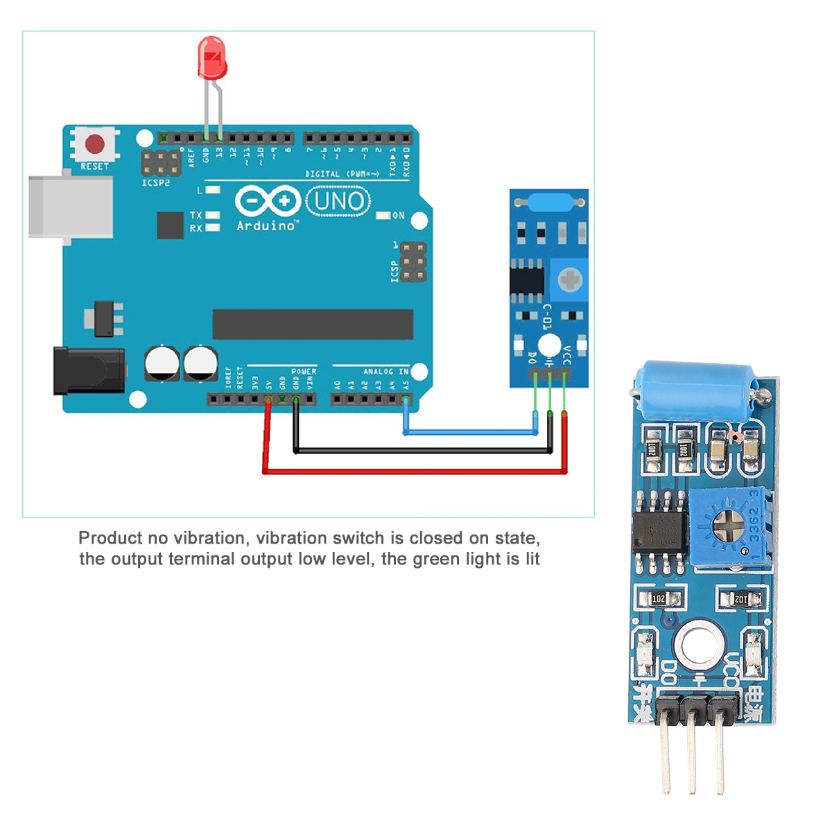 10pcs Vibration Sensor Module Normally Closed Type Alarm Module For Theft Earthquake Motorcycle Intelligent Car Detection Blue