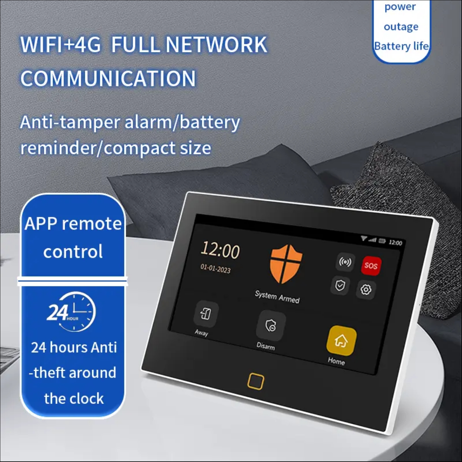 7 inch 4G &amp; WiFi Home Alarm Host System Wireless GSM Big Screen Touch Panel Tuya Smart Security Protection Kit Remote Control