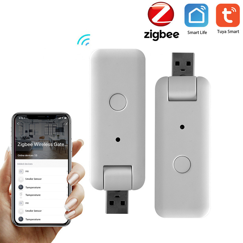 Small Wireless USB Gateway Tuya Zigbee Intelligent Gateway Voice Control Security Privacy Protection Smart Home Scene Linkage