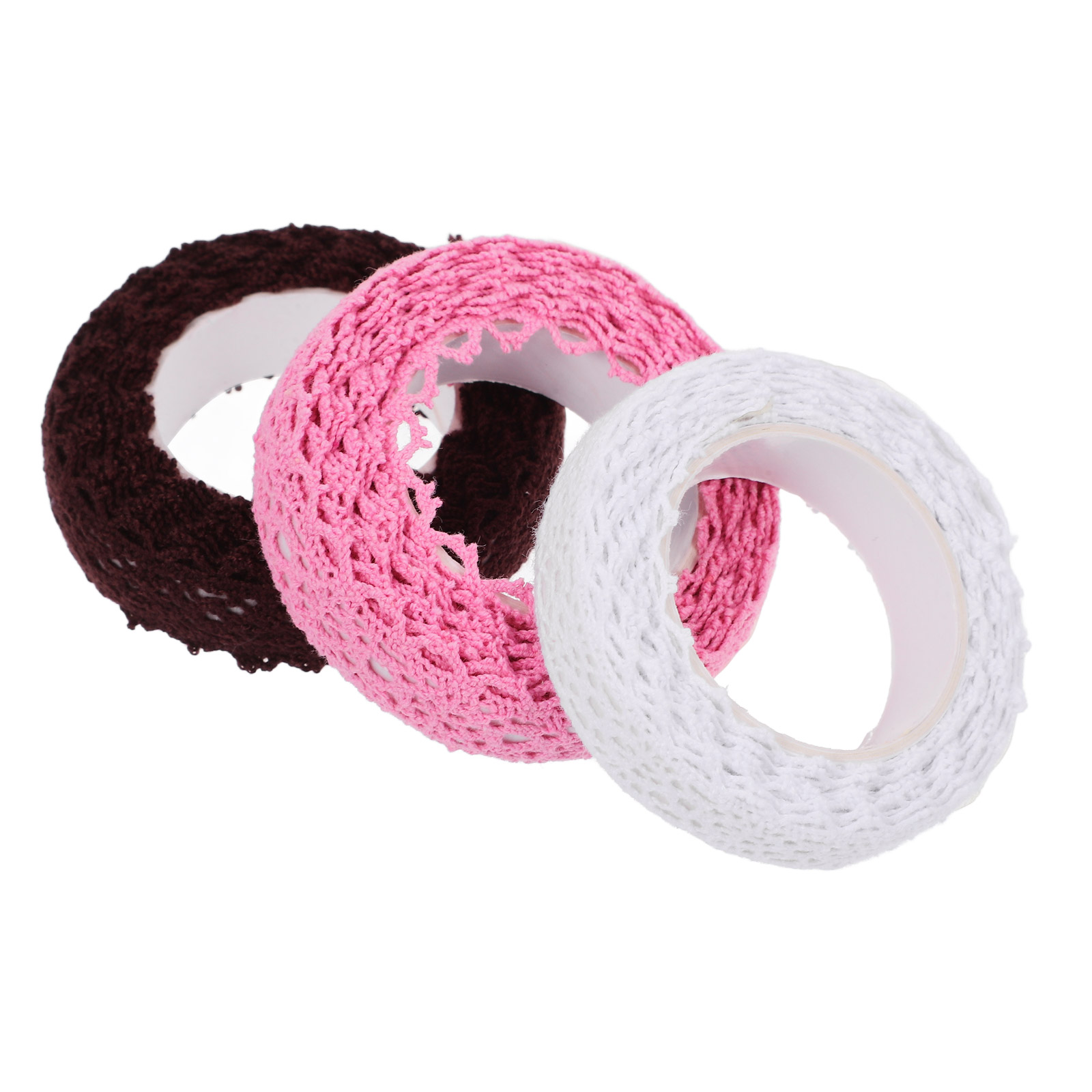 3 Rolls Lace Ribbons for Crafts Tape Decorative Tapes Flash Fabric Diy Adhesive