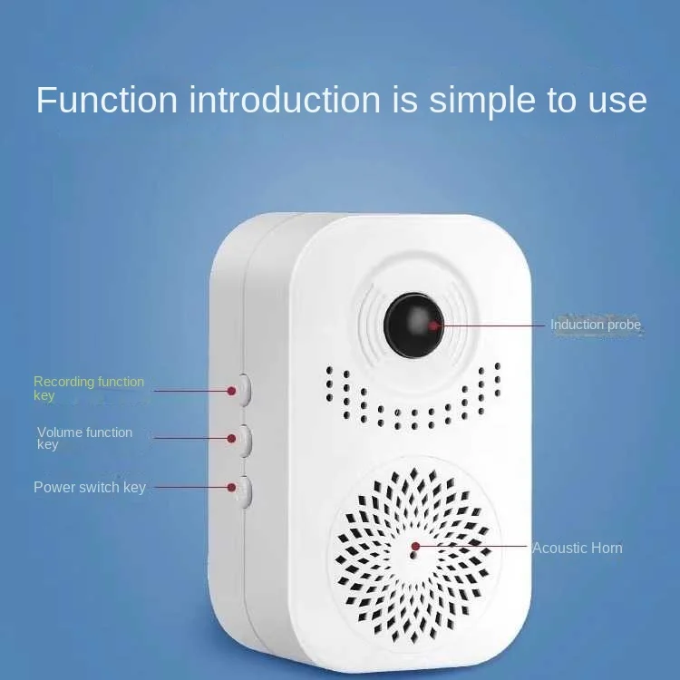 Wireless Sensor Doorbell Pir Motion Sensor Customized Voice Wireless Doorbell For Shop Office Company Security Protection Alarm