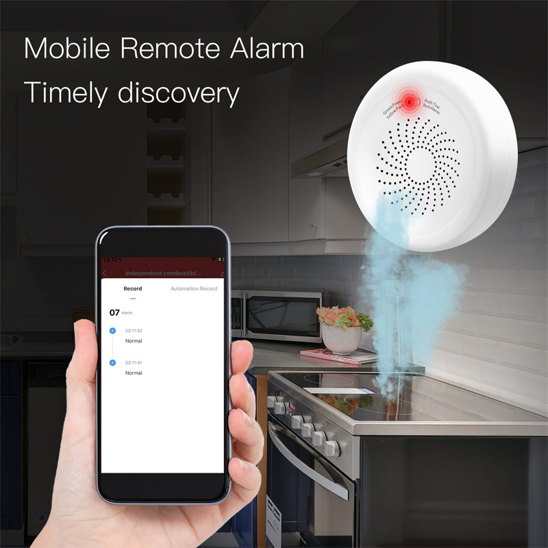 Tuya ZigBee Combustible Gas Leakage Sensor Intelligent Gas Detector Remote APP Guard Fire Retardant Kitchen Audible Visual Alarm