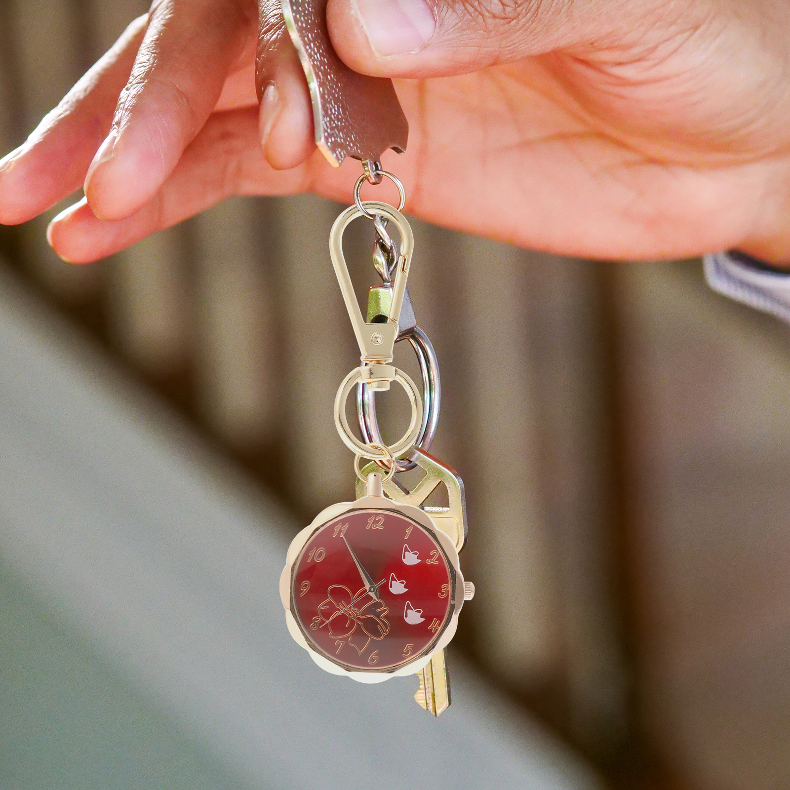 Digital Keychain Decorative Nurse Clip-On Pocket Medical Worker Gift Glass Alloy Portable Hanging Key Ring For Men Women Doctor