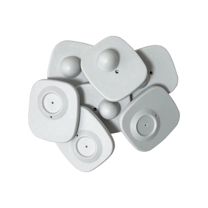 100 Pcs Grey RF 8.2Mhz Security Tags for clothing store,small square hard tag with 100 Pins Suitable for bag and shoe shop