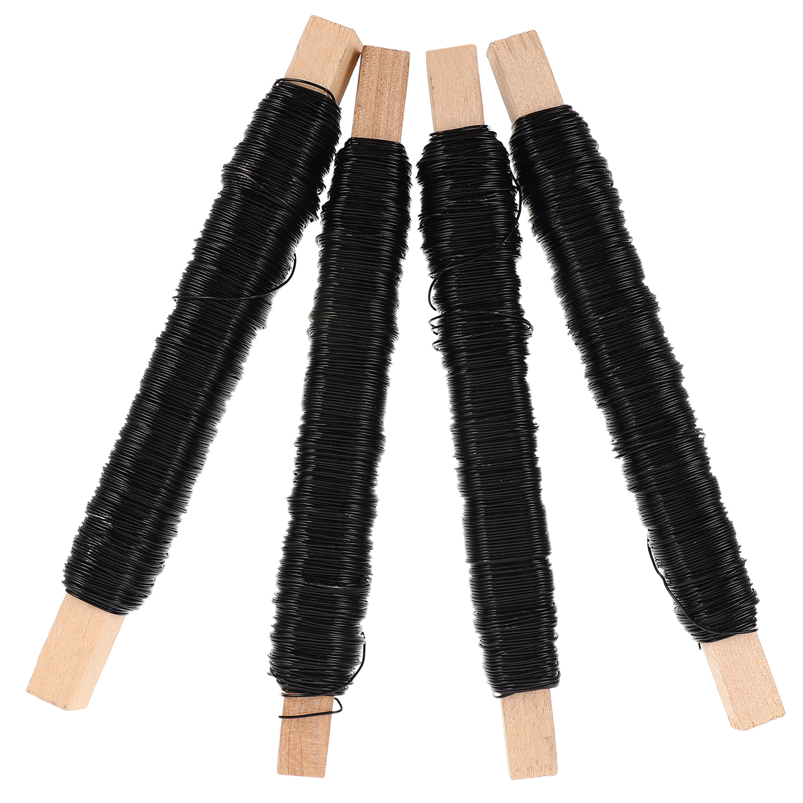 4 Rolls Wire Artificial Flower Pole Faux Stems Fake Floral Diy Supplies Iron Flowers