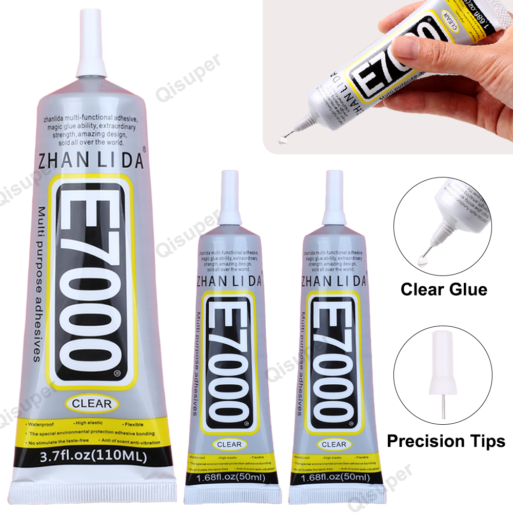 Transparent E7000 Rhinestones Glue Cloth Pearl Beads Super Adhesive Fabric Leather Bags Diamond Craft DIY Contact Bond Zhanlida