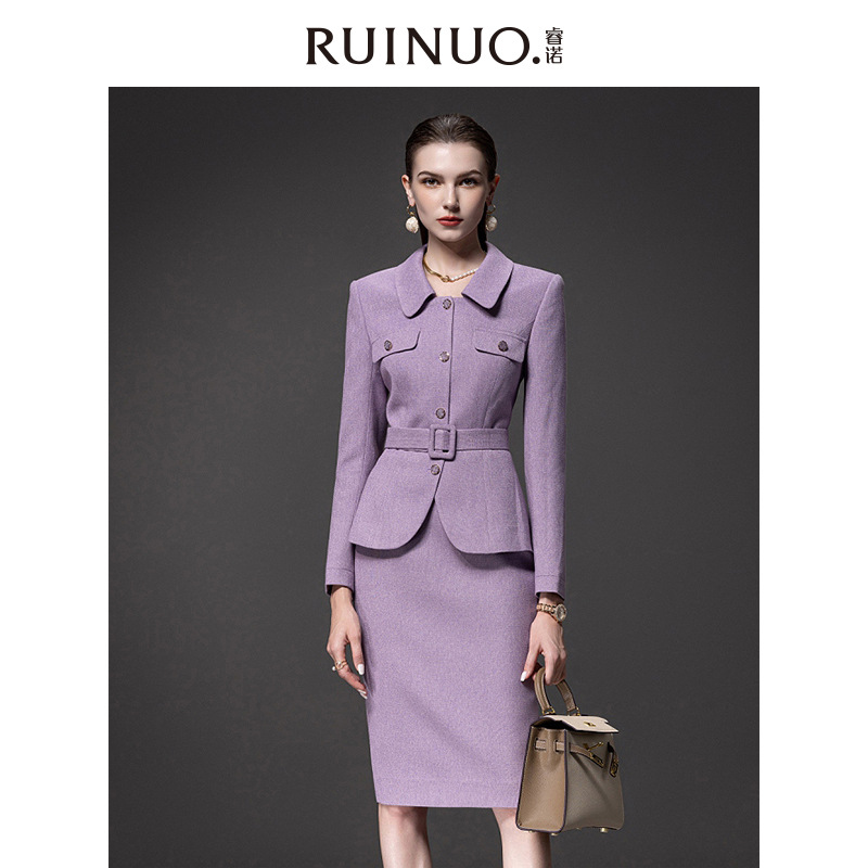 New Tweed Suits Women&#039;s Winter Professional Skirt 2Piece Set Female Work Wear Clothing OL Office Formal  костюмы женские Blazer