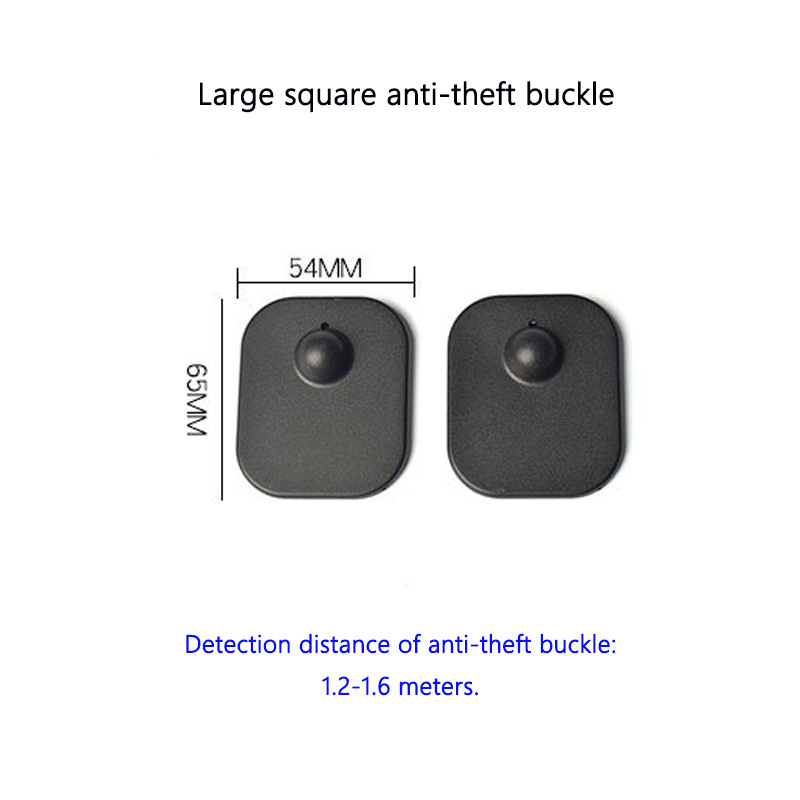 100pcs/Lot Supermarket/Jewelry Store RF Hard Label Large Square Anti-theft Buckle ABS Clothing EAS Magnetic Button Security Tag