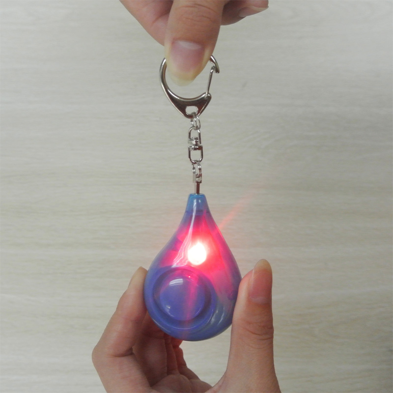Water Drop Type Women&#039;s Anti-robbery Device Portable Personal Alarm Security Key Chain with Red Flashing Light Emergency Alert