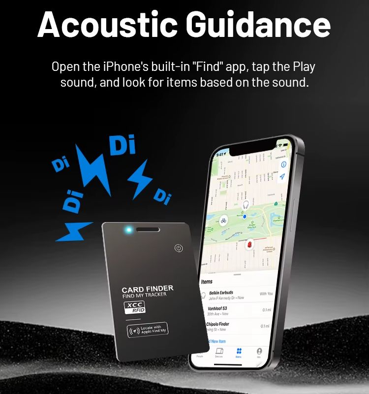 Smart Locator Anti-Lost Device Locator Wireless Charging Compatible with Apple “Find My” IP68 Waterproof Item Tracker