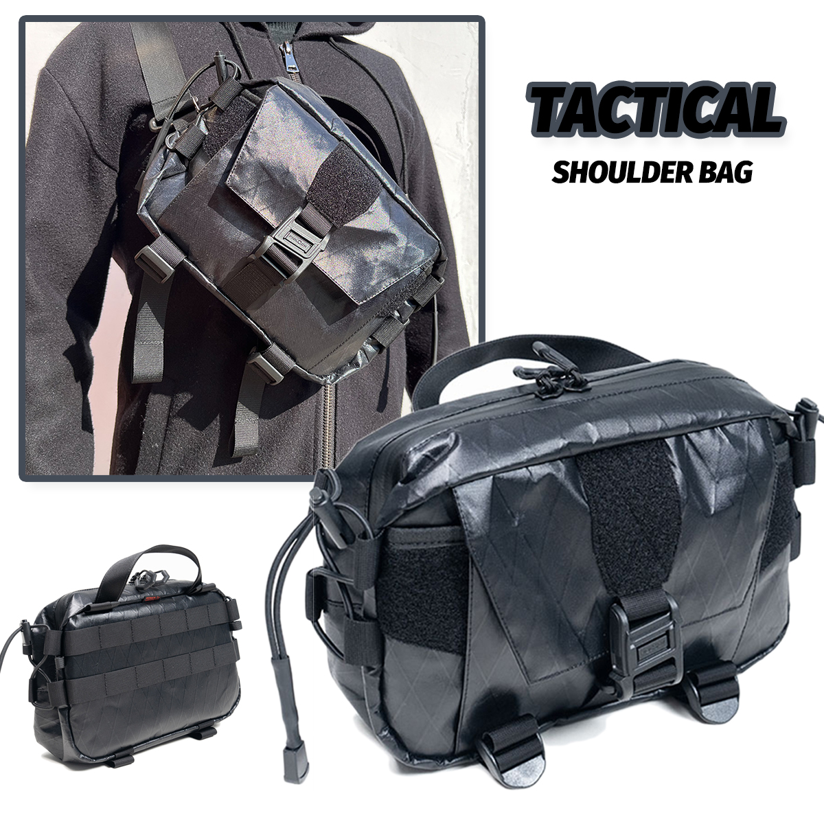 Tactical Shoulder Crossbody Bag Large Capacity Multifunctional Portable Men's Chest Pack for Outdoor Hunting Travel Hiking