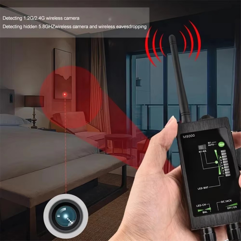 M8000 Anti-Spy RF Signal Detector GSM GPS Tracker Finder Magnetic LED Antenna Camera  Hotels Bug Scanner 1-12MHz Frequency Range