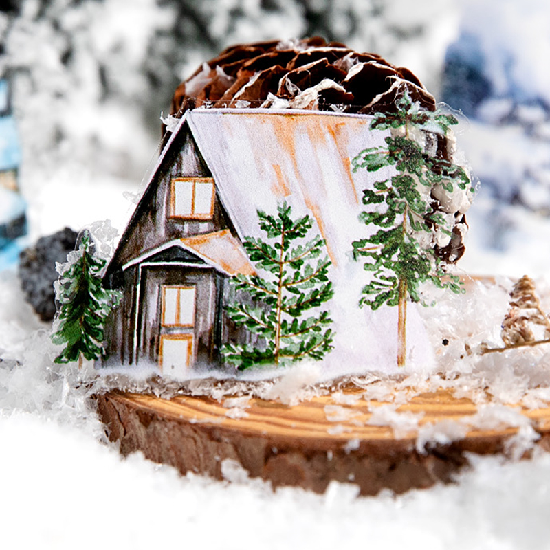 Mr. Paper, Winter Scenery Series Washi Tape, Winter Snow Theme Decorative Tape, Handmade DIY Decorative Paper Tape Stationery