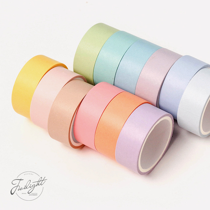SIXONE 12 Suits Macaroon And Paper Adhesive Washi Tape Hand Account Diy Fresh Pure Color Decoration Series Hardcover 12 Color