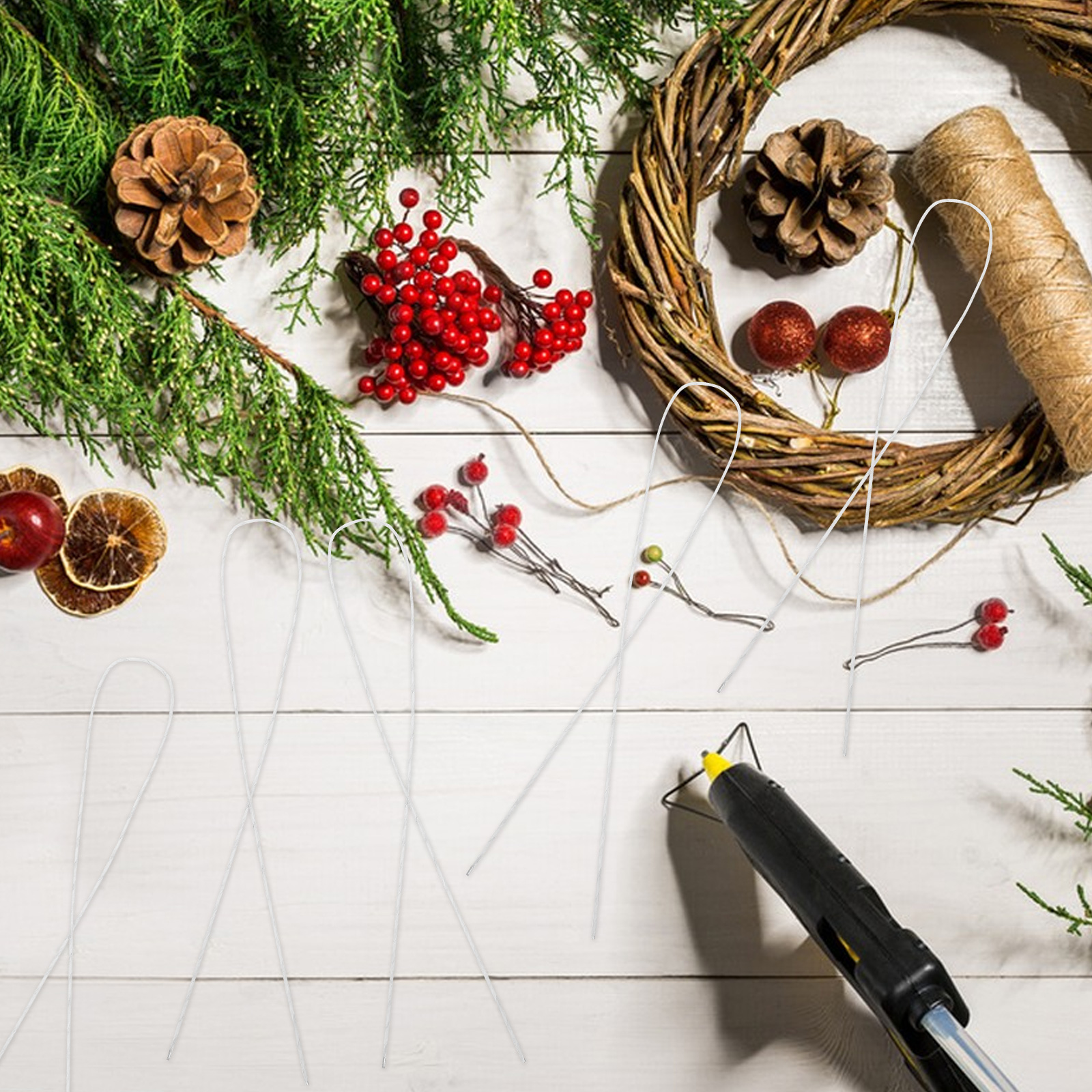 40 Pcs Wire Flower Pole Bouquet Accessories Paper Bag Diy Stem Wrapping Supplies