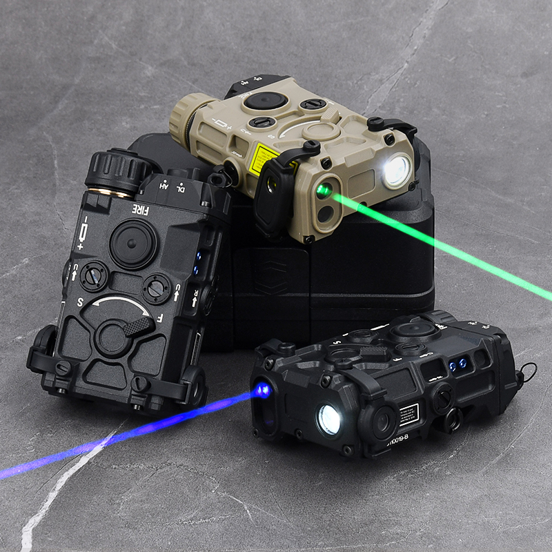 WADSN Tactical OGL Hunting Weapon Flashlight Red/Green/Blue Laser Strobe White LED Spotlight NO IR Scout Light Fit 20MM Rail