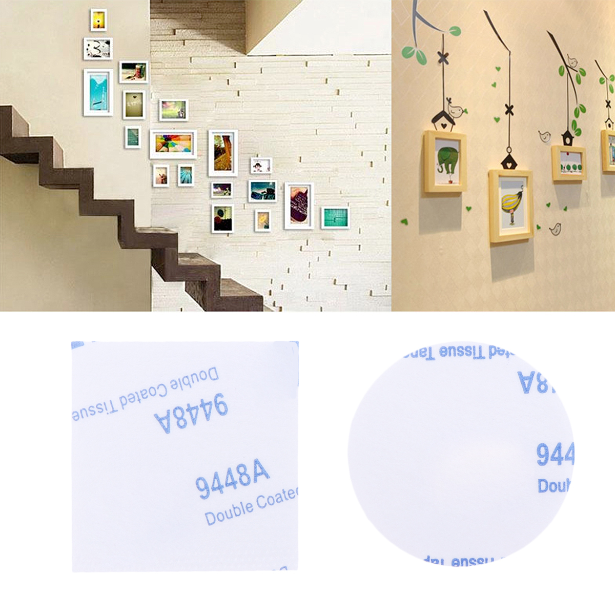 56pcs Double Sided Adhesive Glue Strong Sticky Tape Multi-Surface Bonding For Paper Wood Glass Metal Plastic Diy Home Decoration