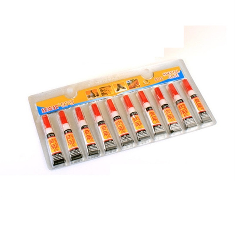 10pcs Super Liquid 502 Glue Fast Dry Strong Bond Leather Wood Rubber Metal Repair Phone Screen Adhesive Crystal Nail Glue Tool