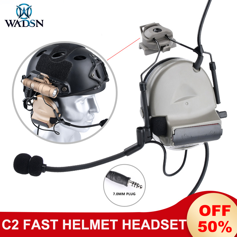WADSN Comt a II Hunting Shooting Headset C2 ARC Fast Helmet Earphone Softair NO Pickup Noise Cancelling Headphone with U94 PTT