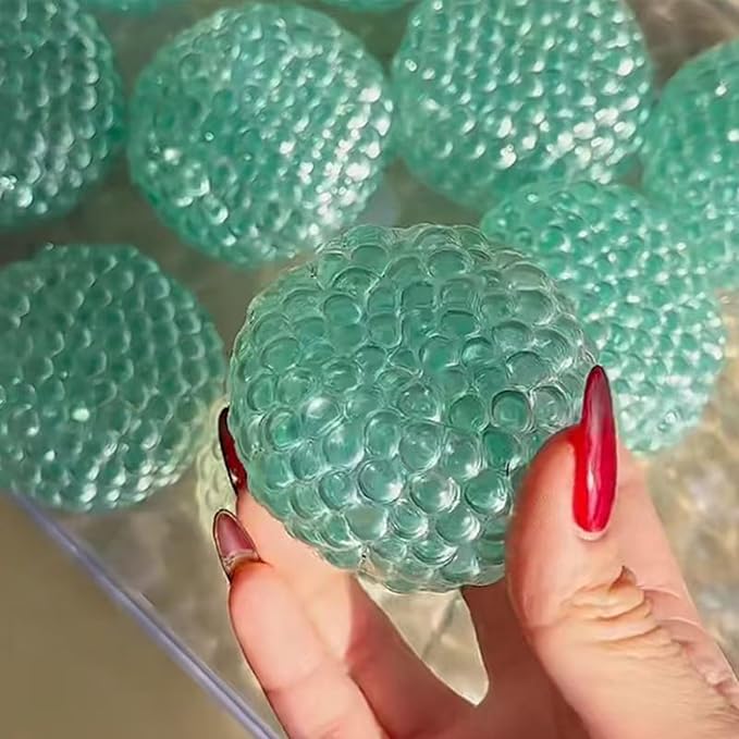 Glass Beads Shapeable Stress Relief Balls for Hands Anxiety Relief Sensory Fidget Toys for Kids Adults(Contains plastic syringe)