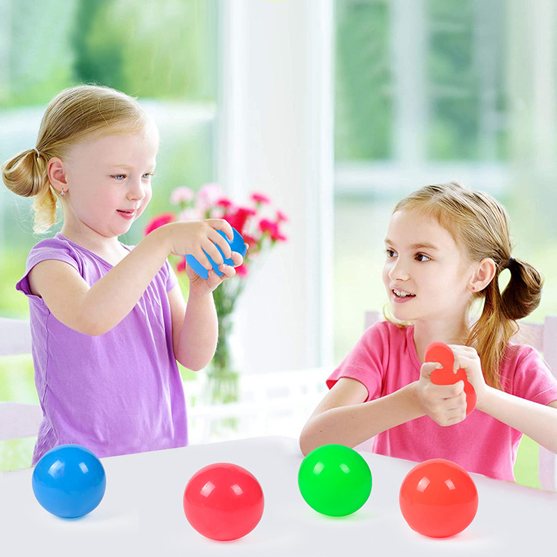 Luminous High Bounce Balls Anxiety Stress Relieve Toy For Kids Adult Glow-in-the-dark Bouncy Ball Suck Wall Toy Ball Toys