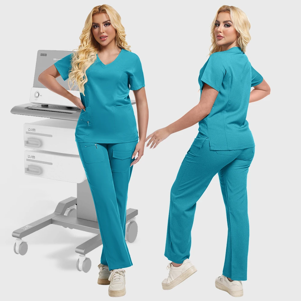 New Hospital Medical Scrub Suits Nurse Uniform Women Medical Clothing for Doctor Scrub Set Beauty Work Clothes Surgery Top Pants