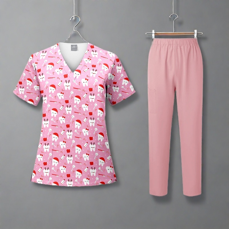 Animal Printing Surgery Scrubs Tops Pet Grooming Uniforms Beauty Salon Work Clothing Pet Clinic Veterinary Health Check Uniforms