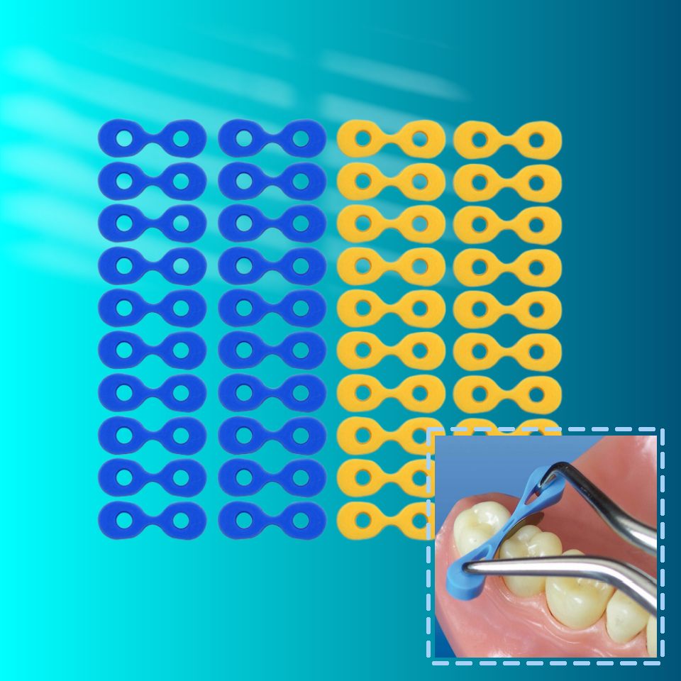 40Pcs/Box Dental Elastic Rubber Fixing Wedges Matrix Matrices Rubber Dam Materials