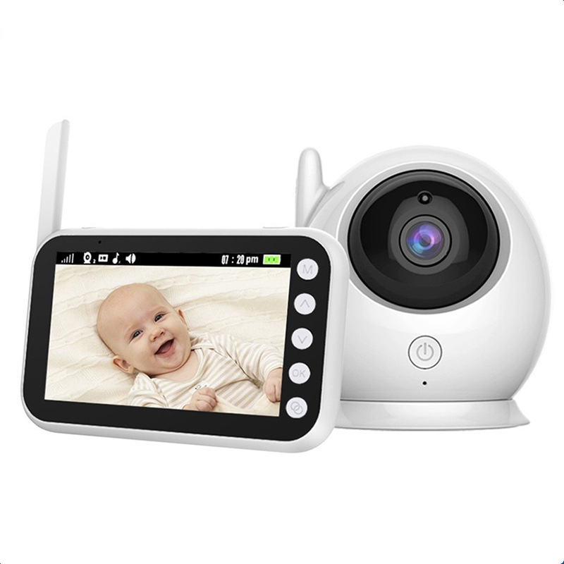 4.3inches LCD HD Display 360°Rotation Baby Monitor Infrared Night Vision Wireless Kids Intercom Caregiver Temperature Detection