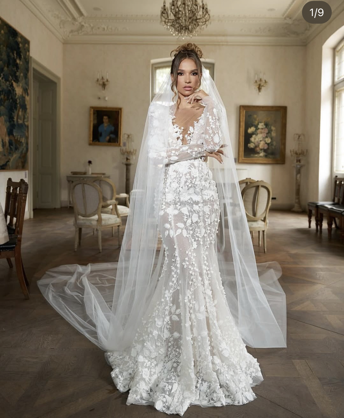 Boho Floral ace Mermaid Wedding Dress Long Sleeves 2025 Country Pastrol Bridal Gown Customized Vestido De Novia