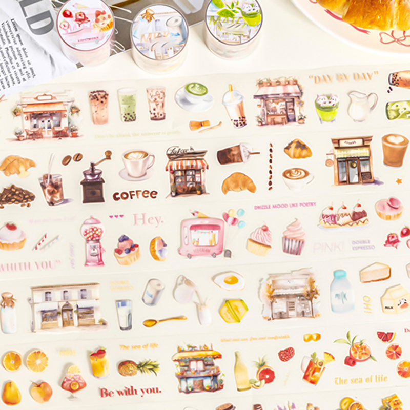 Mr. Paper, 200cm/roll, Fruit and Dessert Themed Stickers, Decorative Scrapbook, Phone Case, Diary, Stationery Stickers Tape