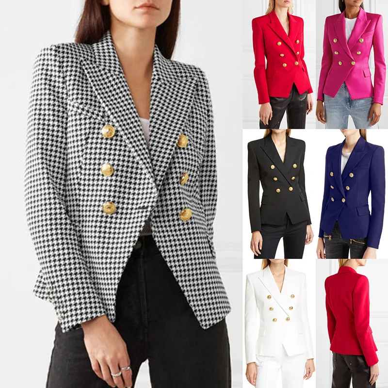 Suit Fashion Short Double-breasted Jacket European and American New Women&#039;s Jacket 2025 Autumn and Winter Small Suit