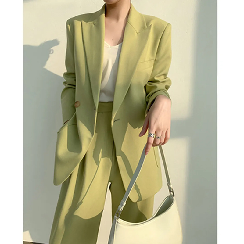 Women&#039;s business suit, professional formal attire, high-end suit jacket, straight tube wide leg pants, slimming slimming 2pc set