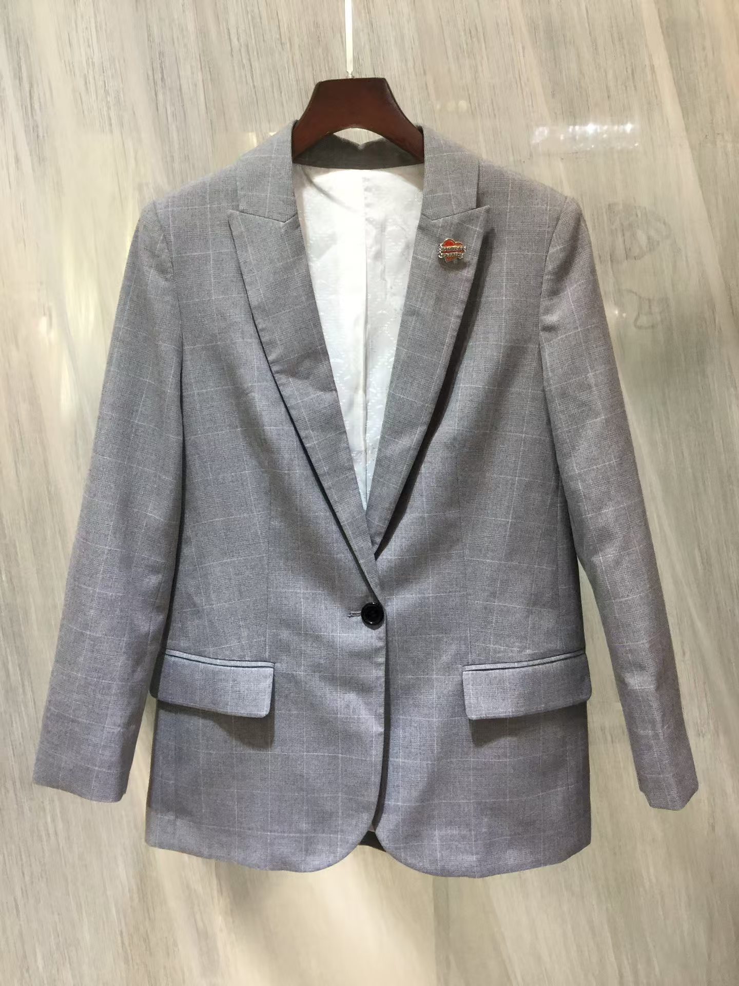 2024 New Small Grid Printed Temperament Commuter Suit Jacket