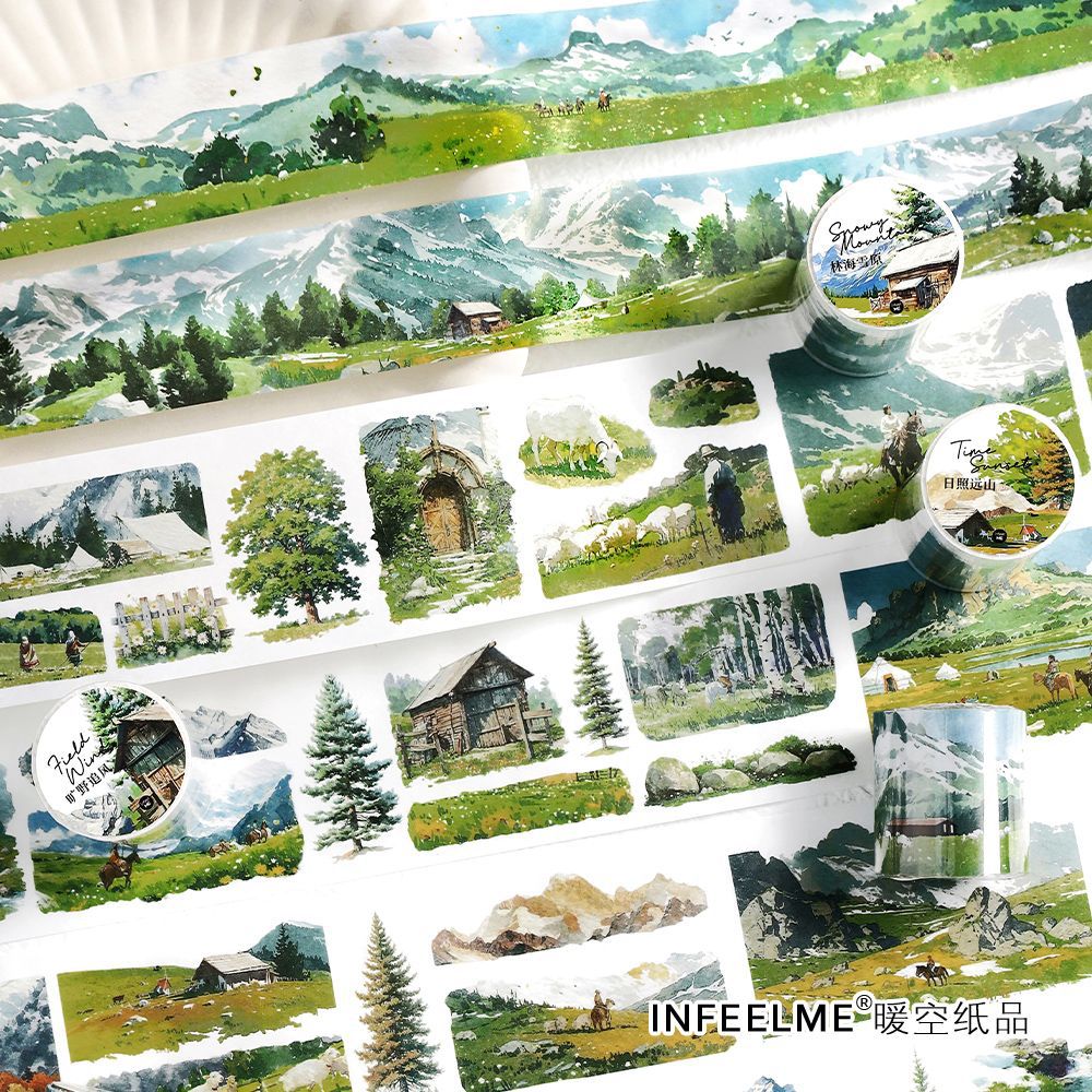 Wilderness Series Paper Tape Art Landscape Diary DIY Decoration Primer Life Is the Wilderness Style