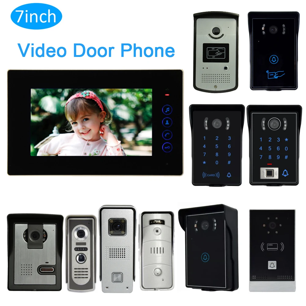 1 Set Video Door Phone Smart Home Talk Back Intercom System For Visitor 7&quot; Color Screen To Entrance Door Camera Machine