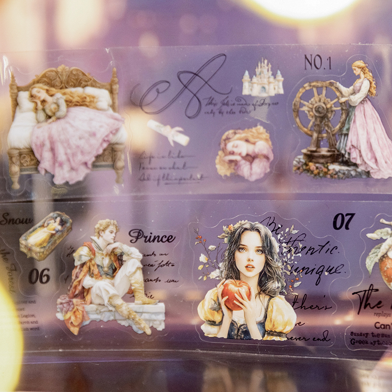 50mm*200cm dark fairy tale series vintage character landscape PET tape creative DIY journal material collage stationery