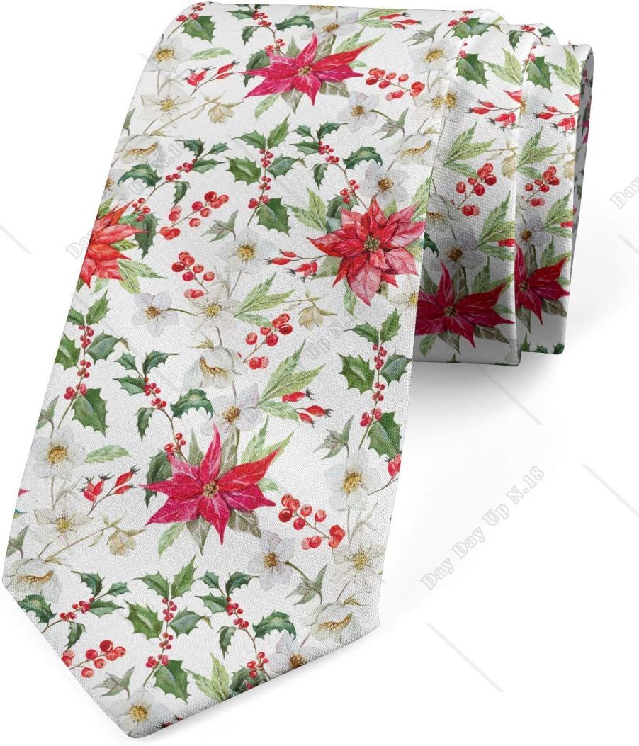 Floral Christmas Vintage Print Ties Multicolor Modern Men&#039;s Tie Print One Size Men Accessories