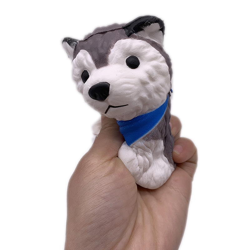 Animal PU Husky Puppy Jumbo Squishy Toy Office Workers Students Stress Relief Kneading Toy Slow Rising Stress Ball Fidget Toy