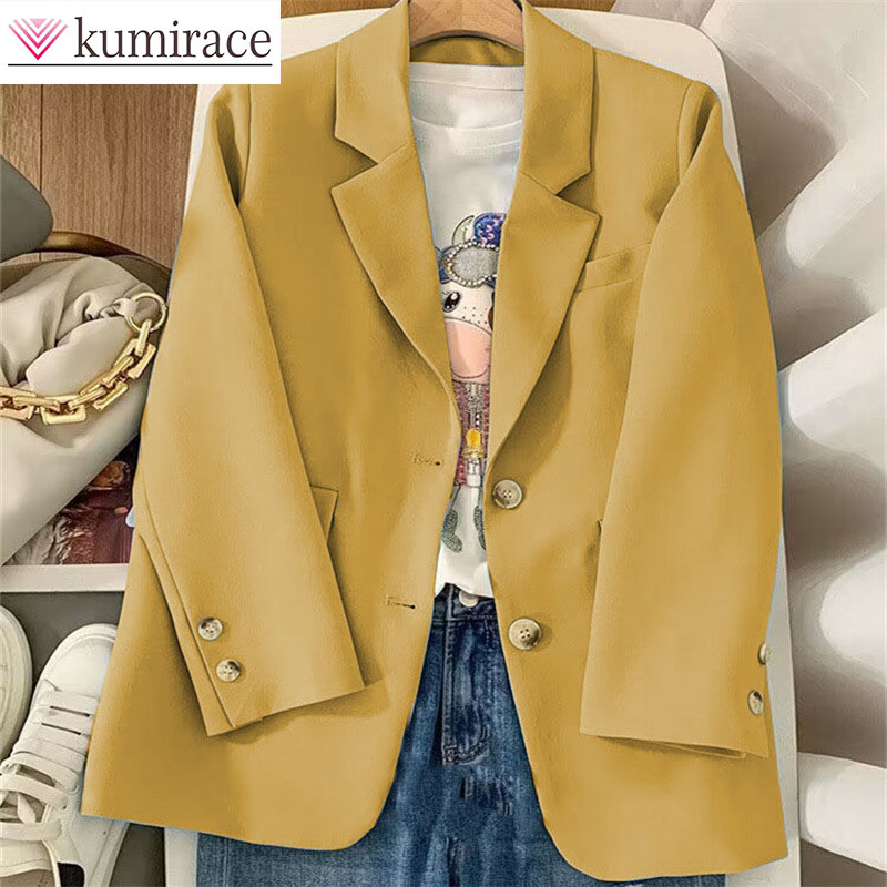Suit Jacket for Women, New Korean Version, Classic Two Button Style, Light Blue, Loose Casual Women&#039;s Small Suit Jacket Women