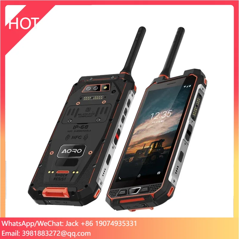 Aoro Rugged Industrial DMR Intercom IP68 Waterproof Smartphone With Walkie Talkie Octa Core CPU LTE/CDMA Cellular