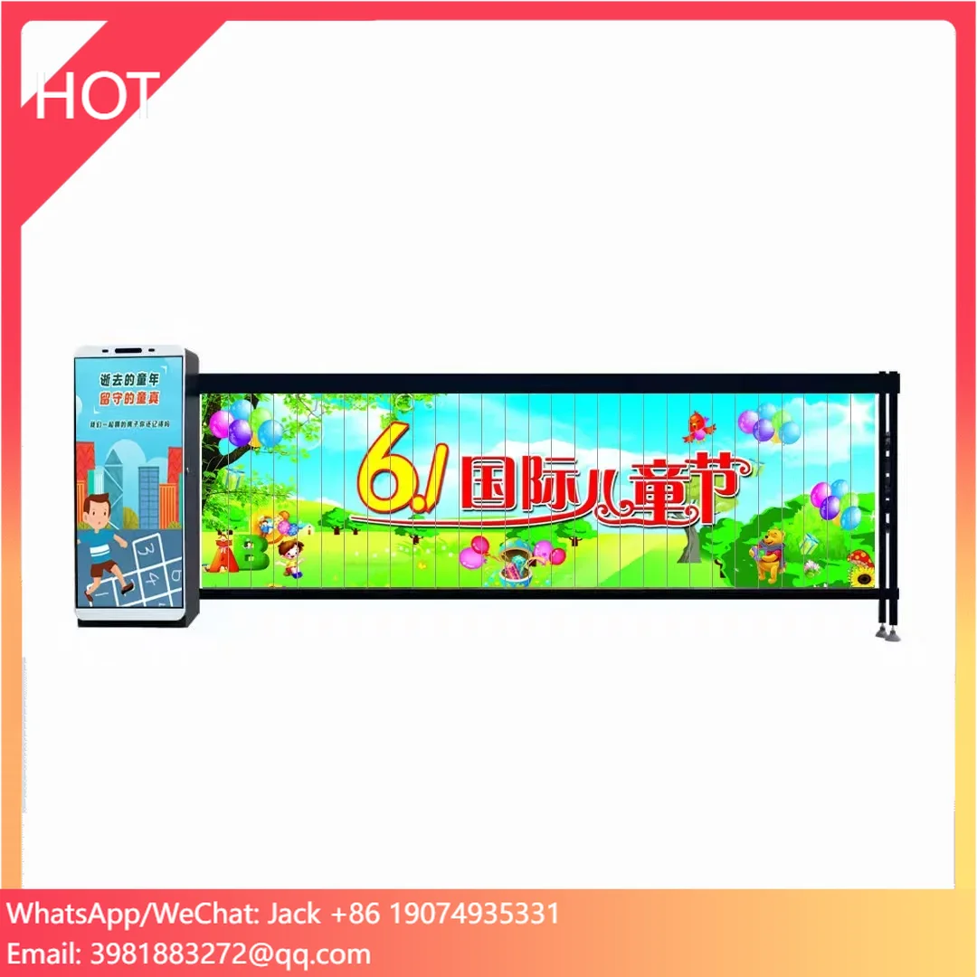 Car Barrier Gate Remote Controlled Parking Double Sided Airborne Advertising Rising Barriers Gate System
