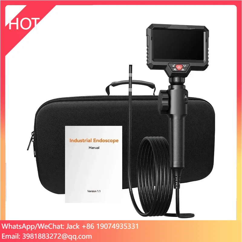 2024 New S20 PRO Dual  Lens 6mm 1M Cable Two Ways 360 Degree Waterproof Industrial Articulating Borescope for Car Inspection