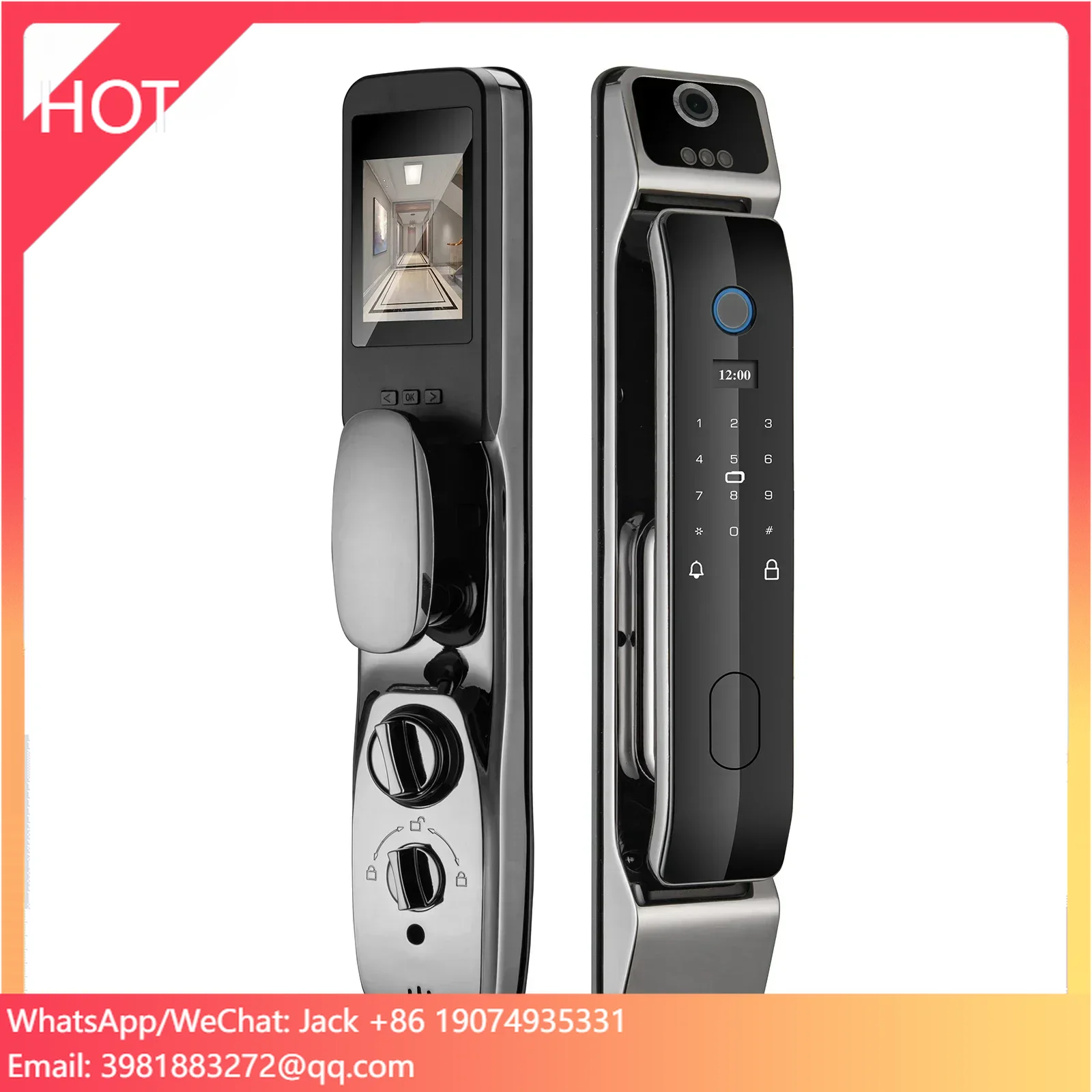 Smart Face ID Lock 3D Face Recognition Door Lock Work With WIFI APP Remote Unlock Capture Photo