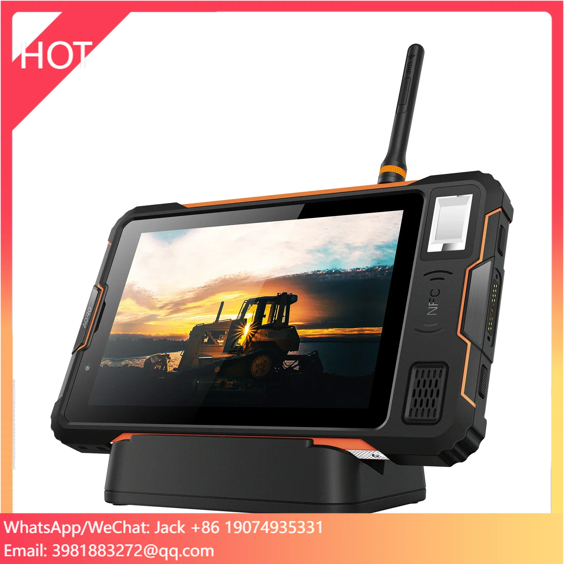 AORO P9000 Industrial Handheld Rugged Tablet Support 13.56mhz IP 68 Waterproof Tablet PC Android 8.1 1D/2D Scanning Tablets