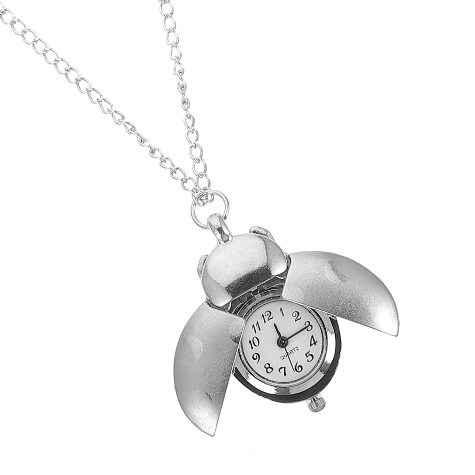 Retro Pocket Beetle Theme Hanging Quartz Vintage Chain Design Beetle Shaped Pocket Watch Durable Zinc Alloy Decorative Hanging