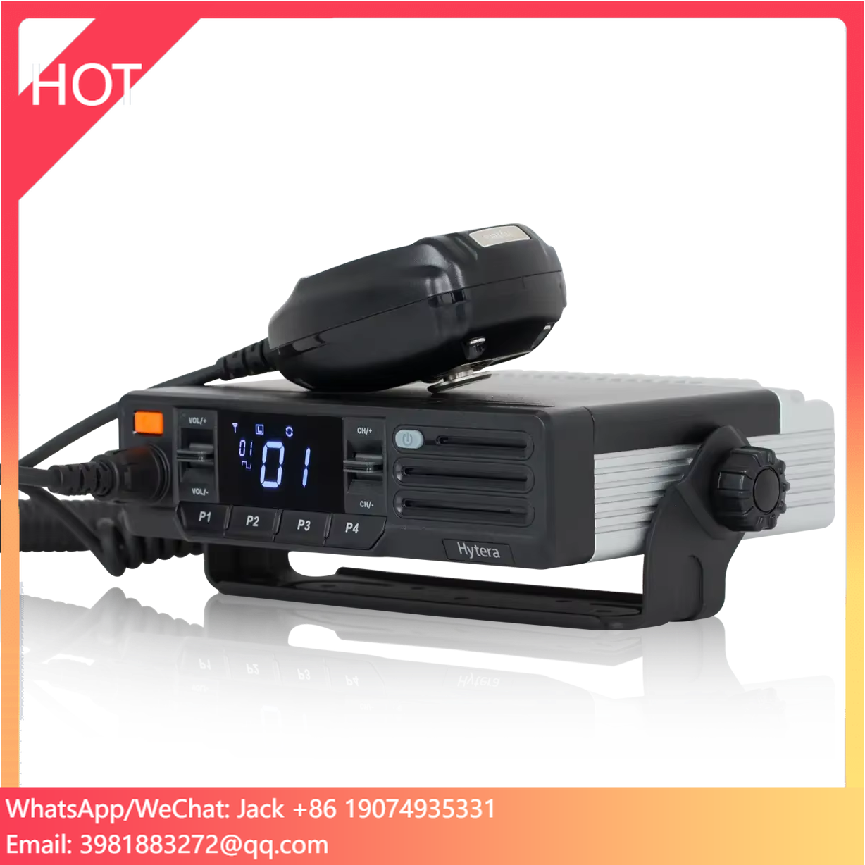 For Hytera MD610 Digital Analog Walkie Talkie High Power VHF Car Mobile For Radio With Long Range For Vehicle Intercom