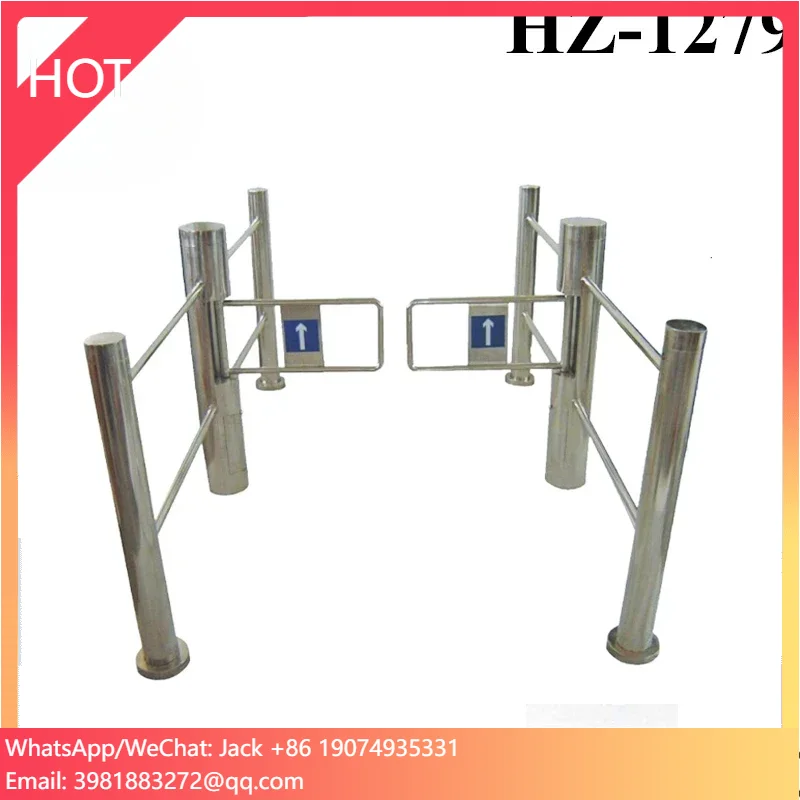 Automatic Pedestrian Access Control System 304 Stainless Steel Flap Barrier Swing Turnstile Gate