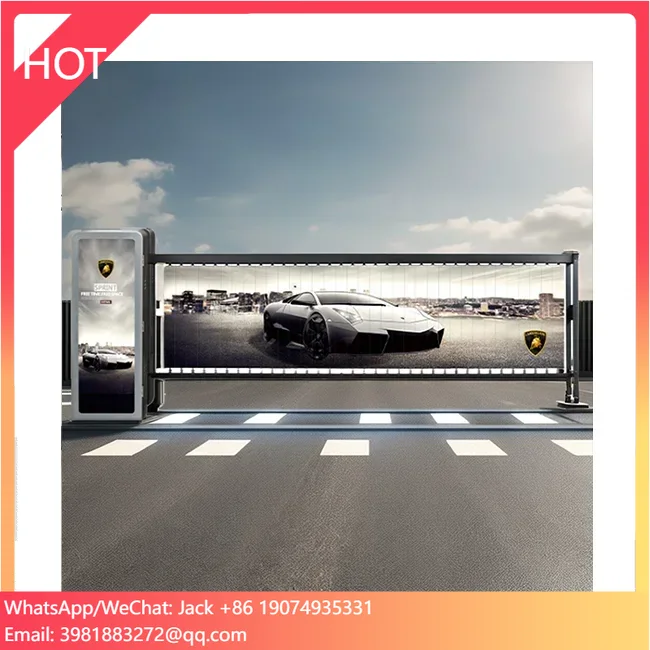 ACS AUTO AD New Intelligent Boom Barrier Gate For Outdoor Highway &amp; Parking Lot Community Parking System Advertising